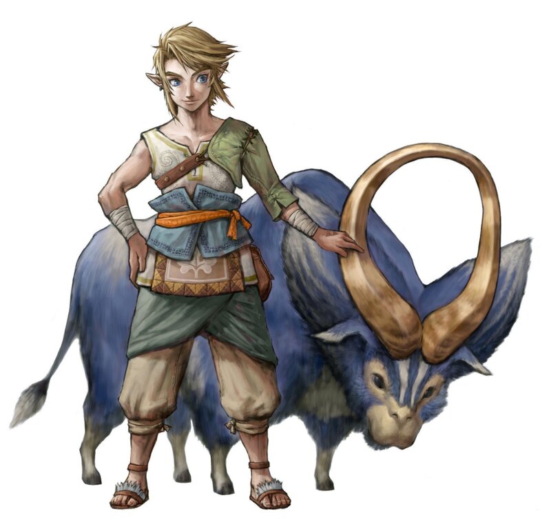 Link with a blue boar