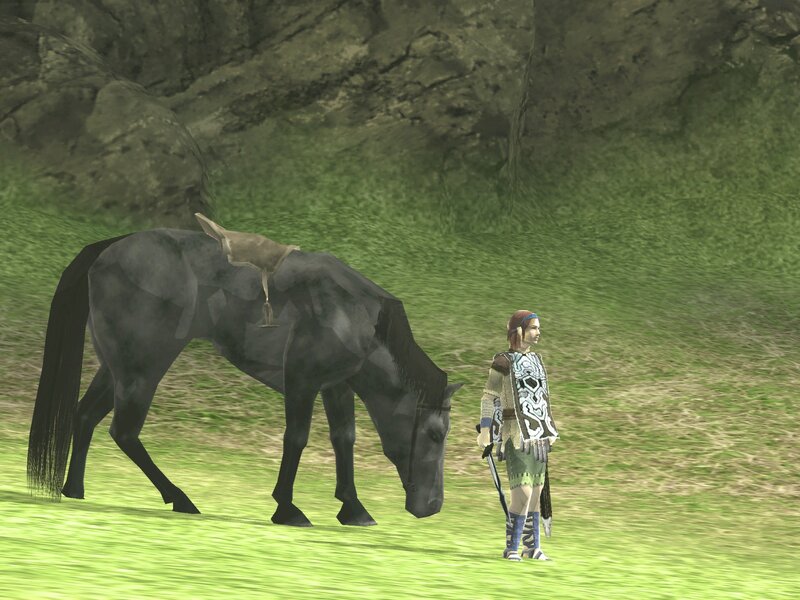 Link with horse in field
