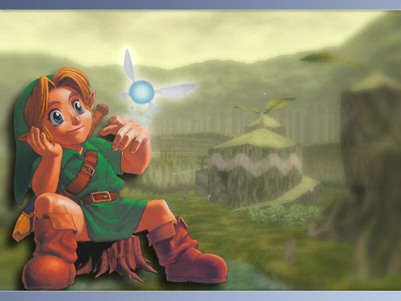 Link with Navi in a forest