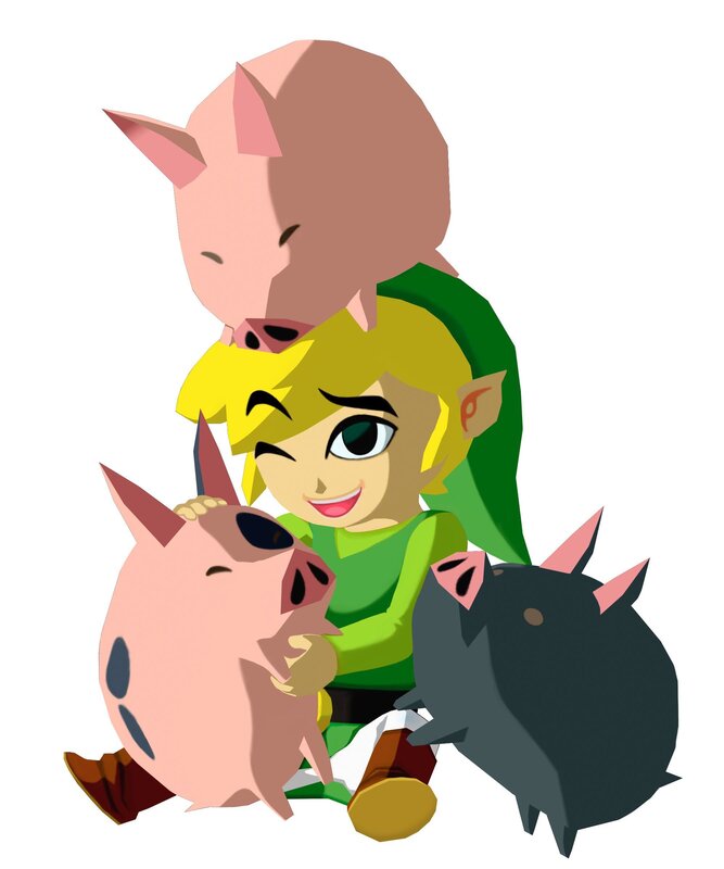 Link with pigs artwork