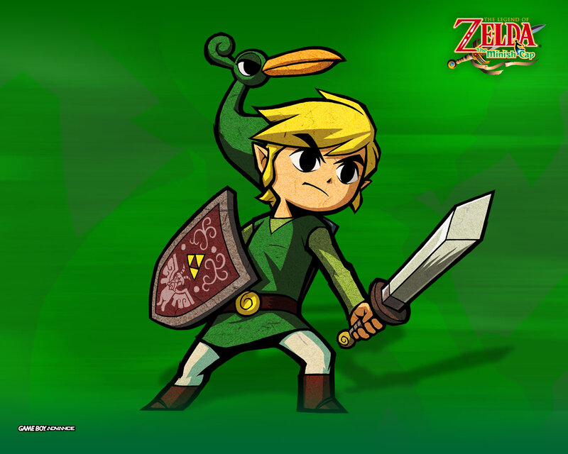 Link with Sword and Shield — Green, Determined