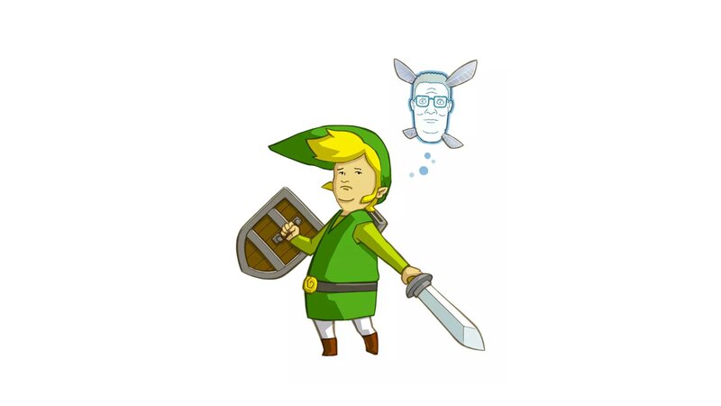 Link with Sword and Shield — Green, Playful