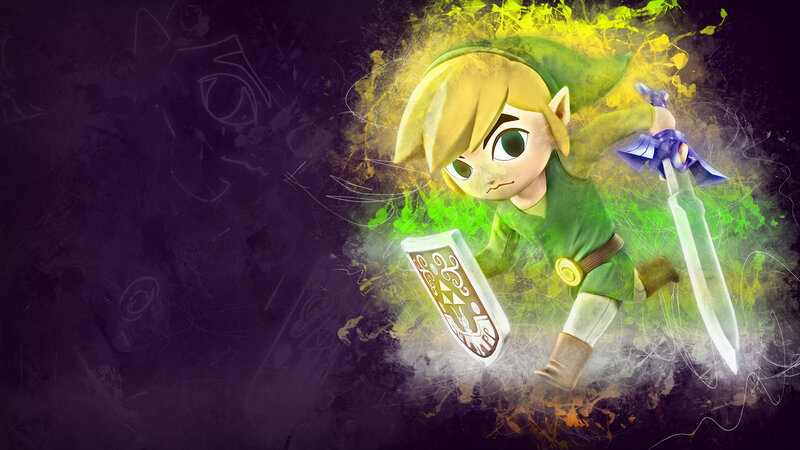 Link with Sword and Shield — Purple, Dramatic