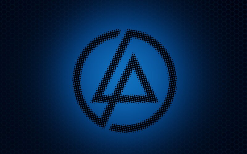 Linkin Park logo on blue background