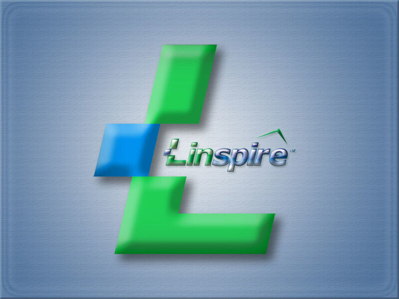 Linspire logo on blue background