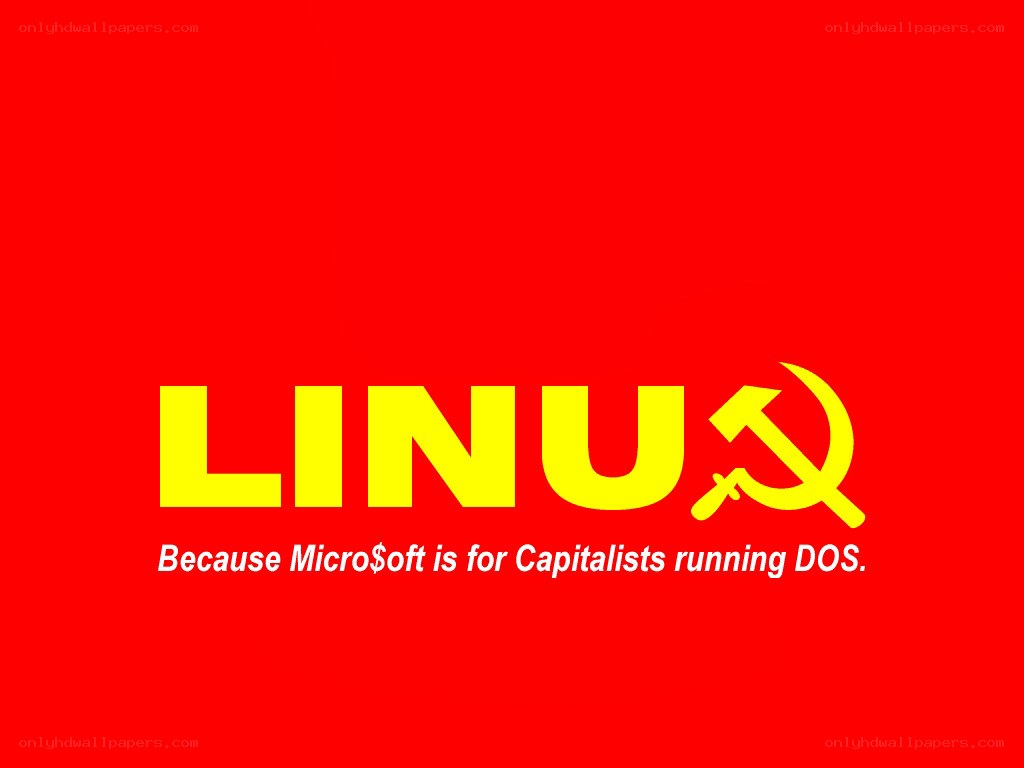 LINU logo with hammer and sickle