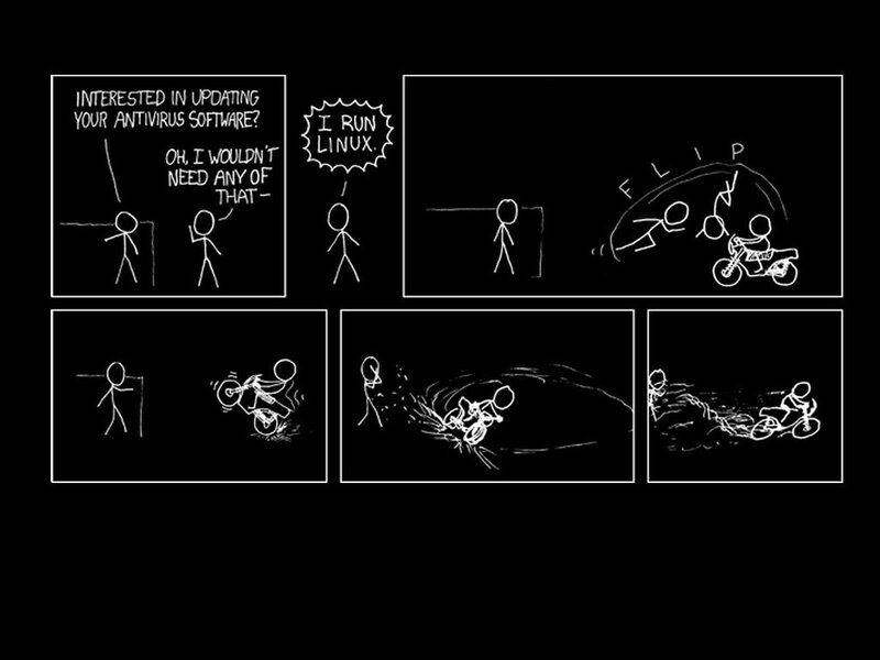 Linux and antivirus comic