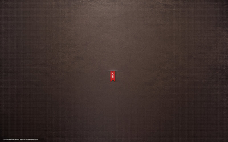 Linux bookmark on brown background