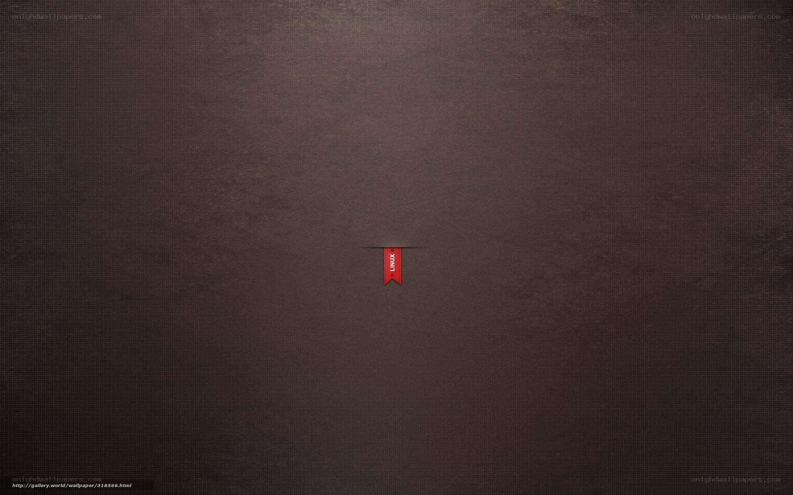 Linux bookmark on brown background