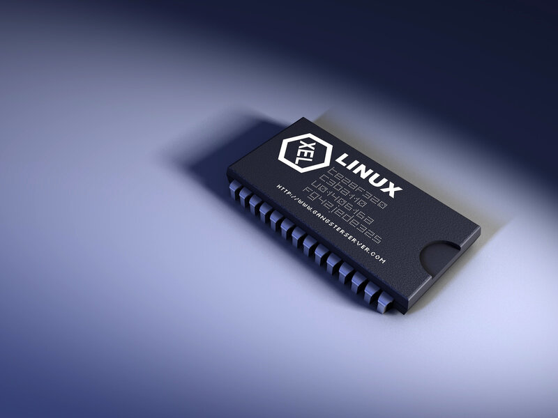 Linux chip with XEL logo