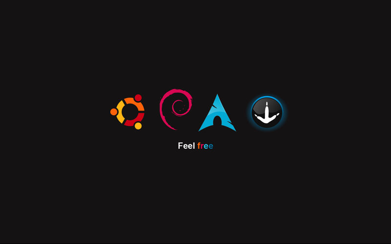 Linux Distribution Logos — Black, Neutral