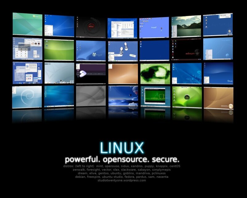 Linux distributions collage
