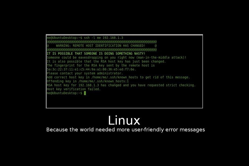Linux error message humor