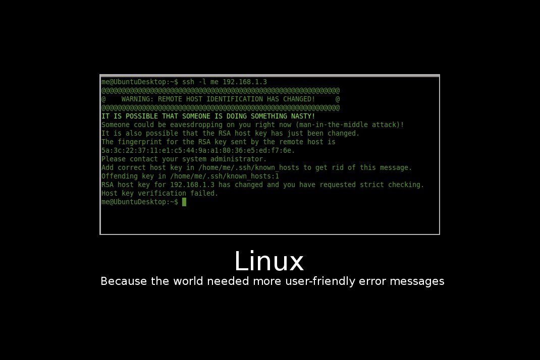 Linux error message humor