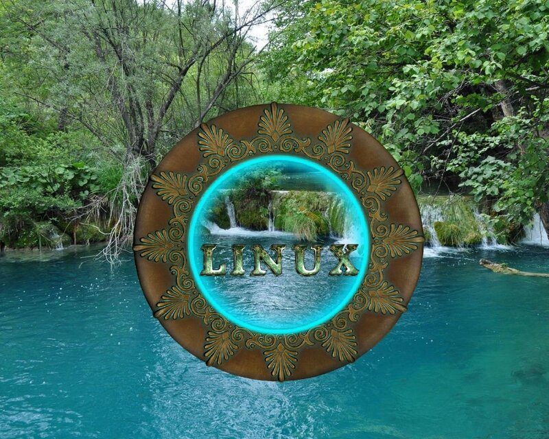 Linux Logo in Waterfall