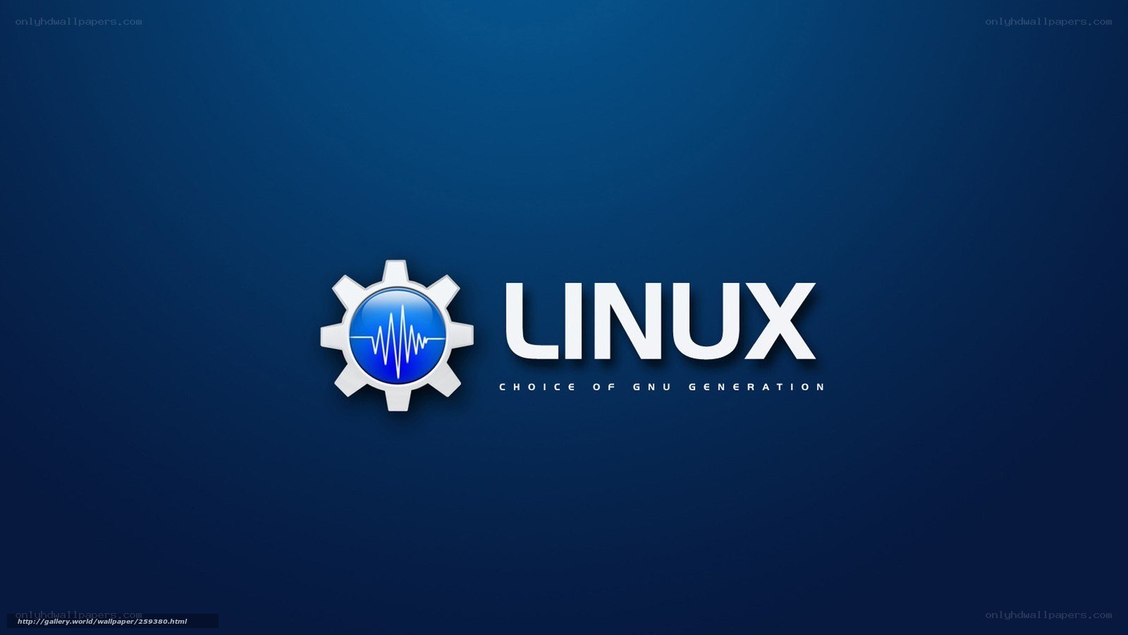 Linux logo on blue background
