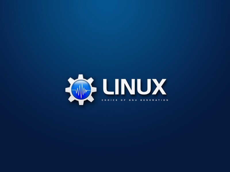 Linux logo on blue background