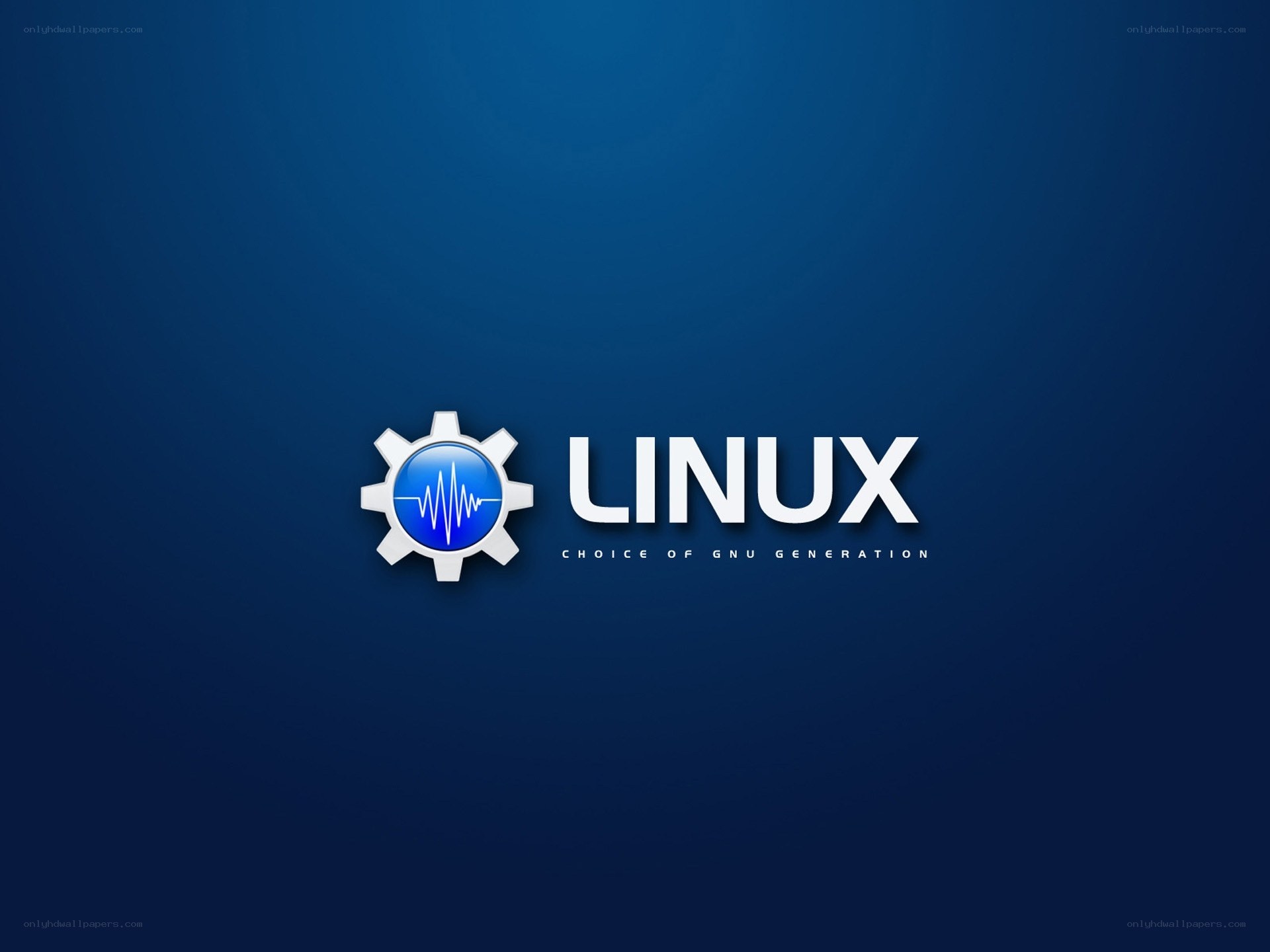 Linux logo on blue background