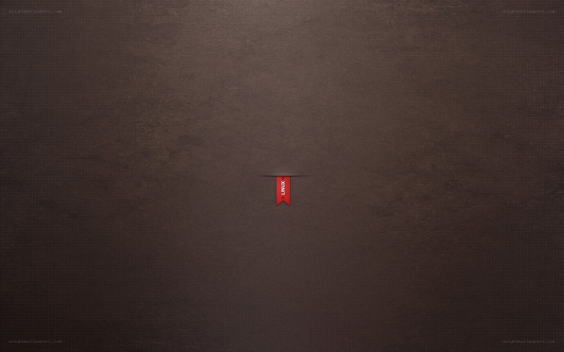 Linux logo on brown background