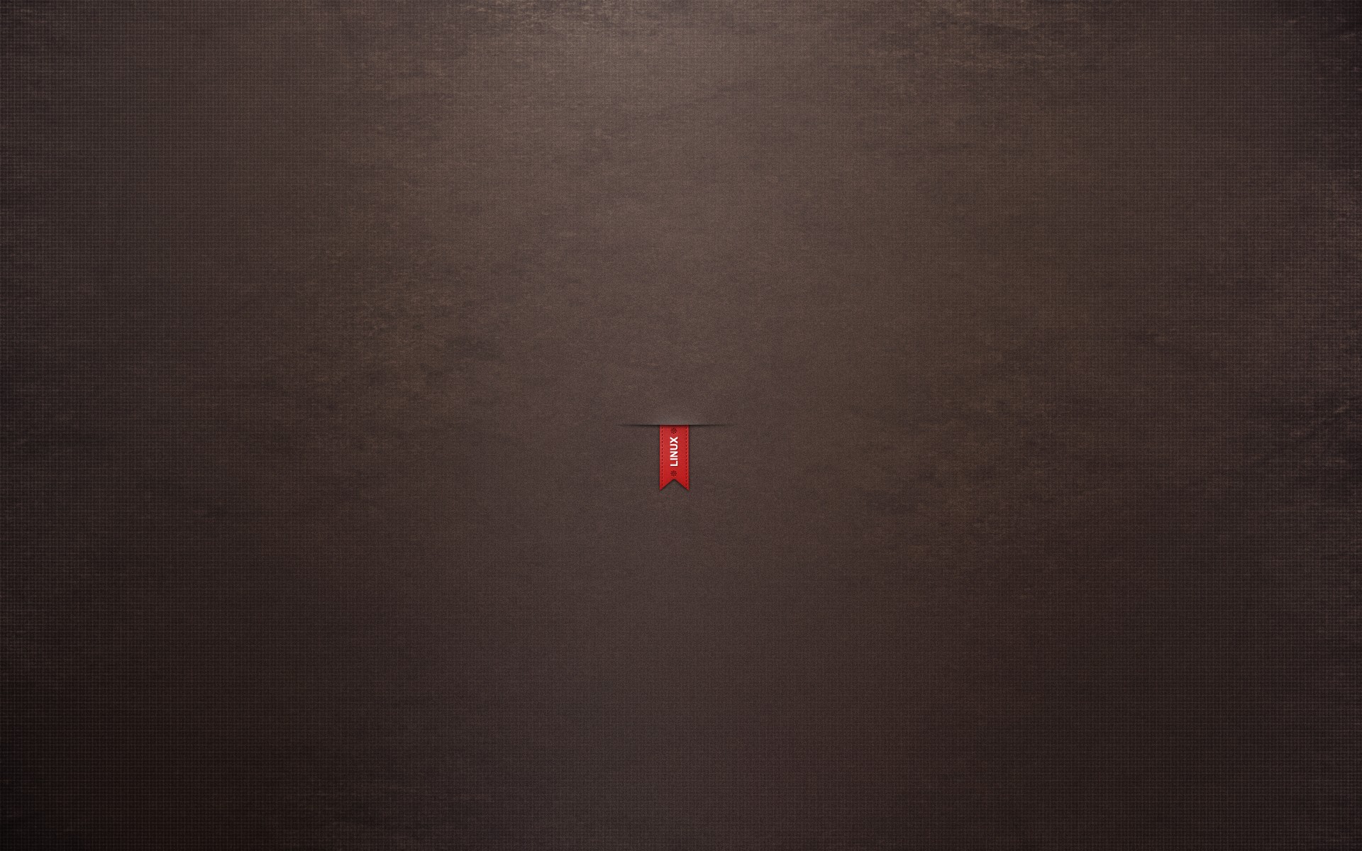 Linux logo on brown background