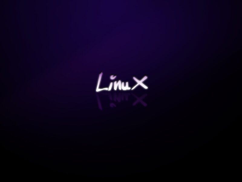 Linux Logo on Dark Background — Purple