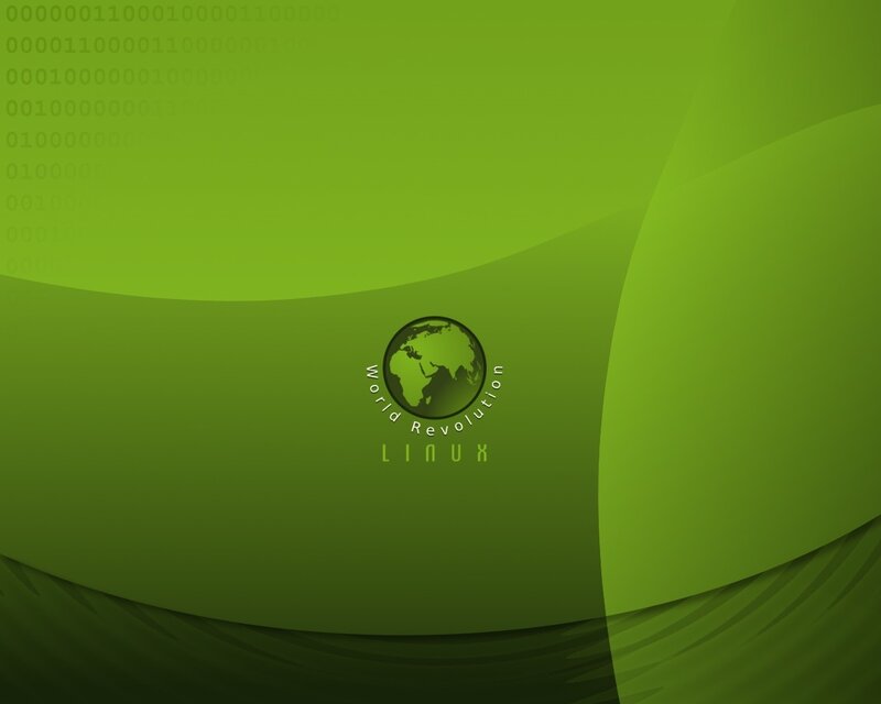 Linux Logo on Green Background