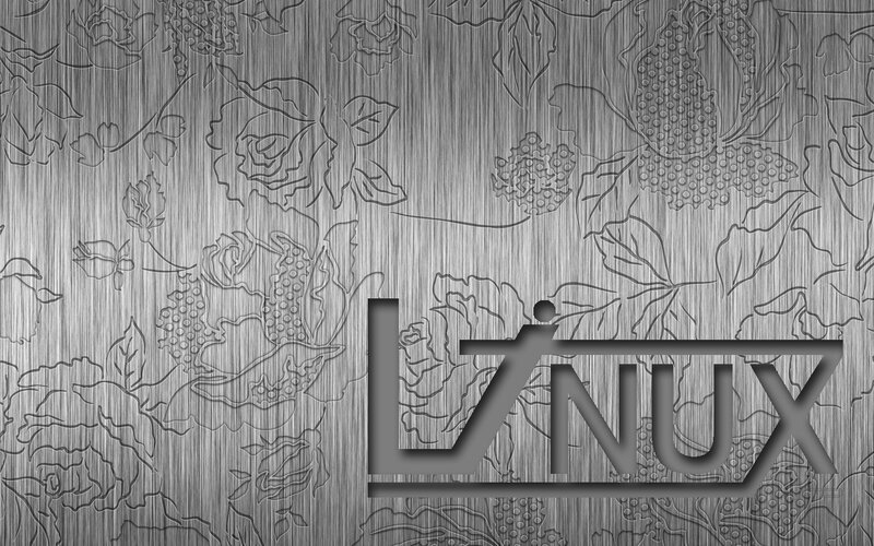 Linux logo on metal texture