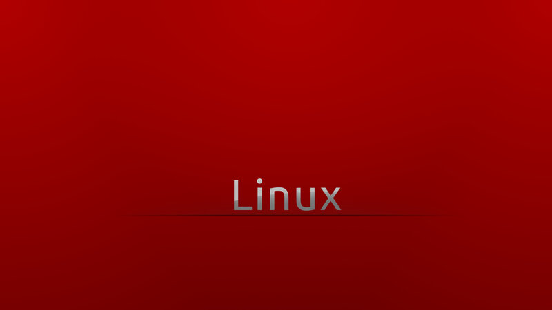 Linux logo on red background
