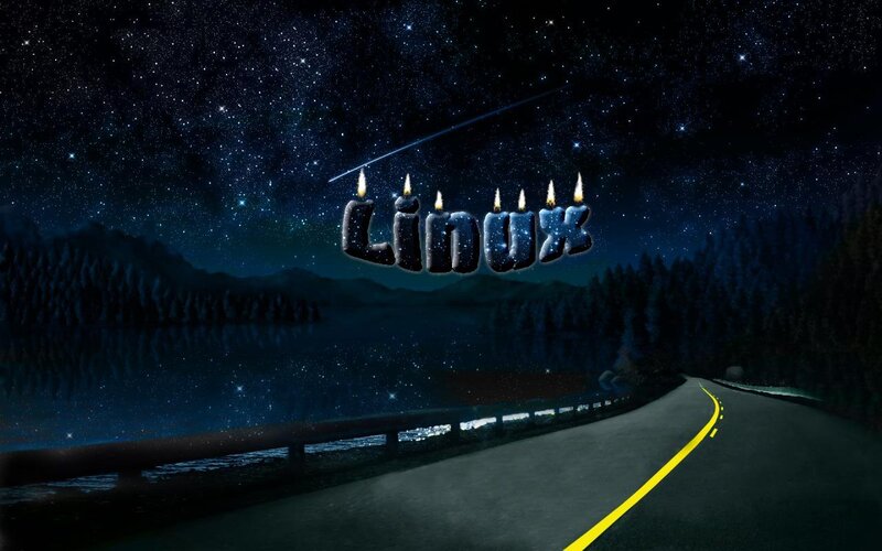 Linux Logo on Road