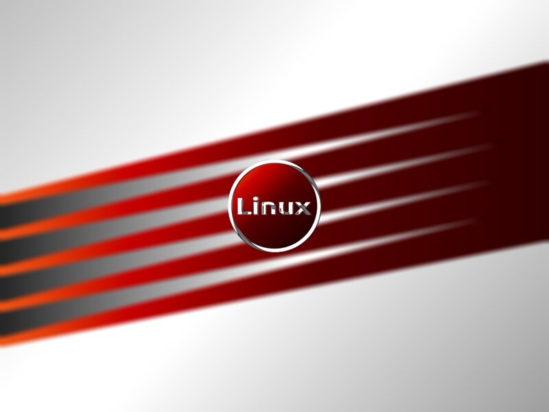 Linux Logo on Stripes — Red