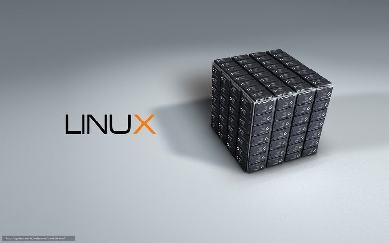 Linux logo with cube