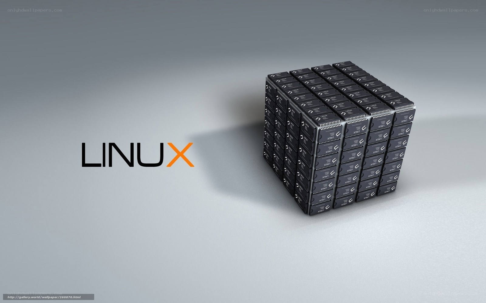 Linux logo with cube
