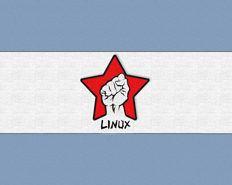 Linux logo with fist
