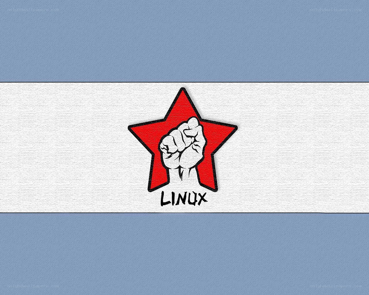 Linux logo with fist
