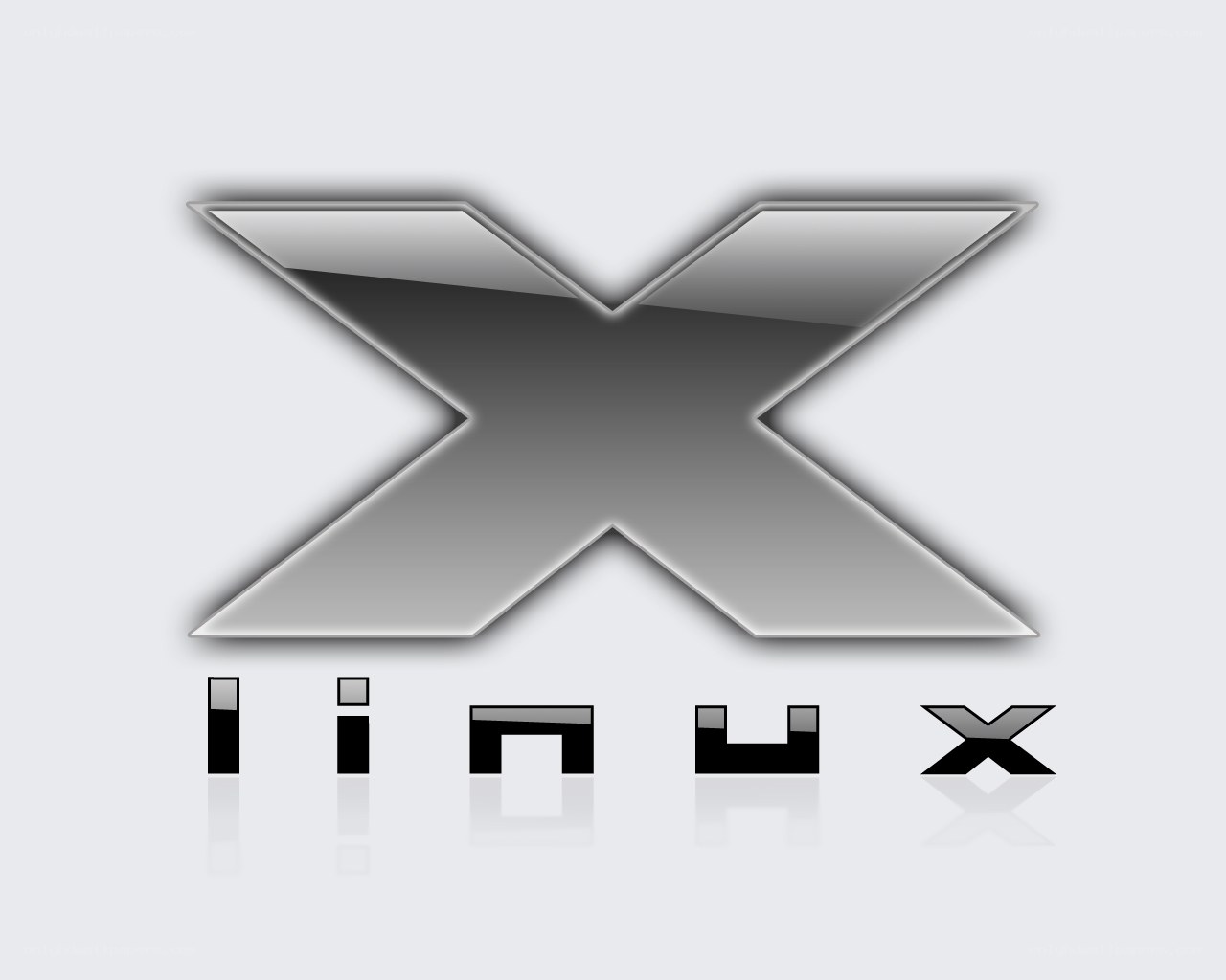 Linux logo with metallic X