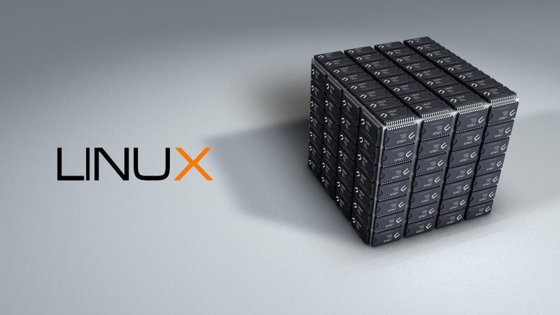 Linux logo with server stack