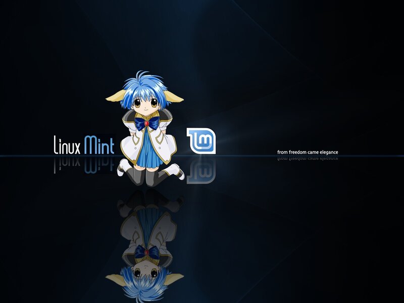 Linux Mint anime character wallpaper