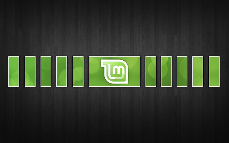 Linux Mint Logo — Green, Minimalist, Digital Art, Green Bars