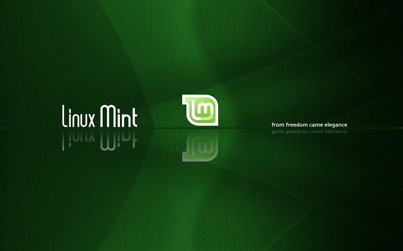 Linux Mint Logo — Green, Minimalist, Digital Art, Text