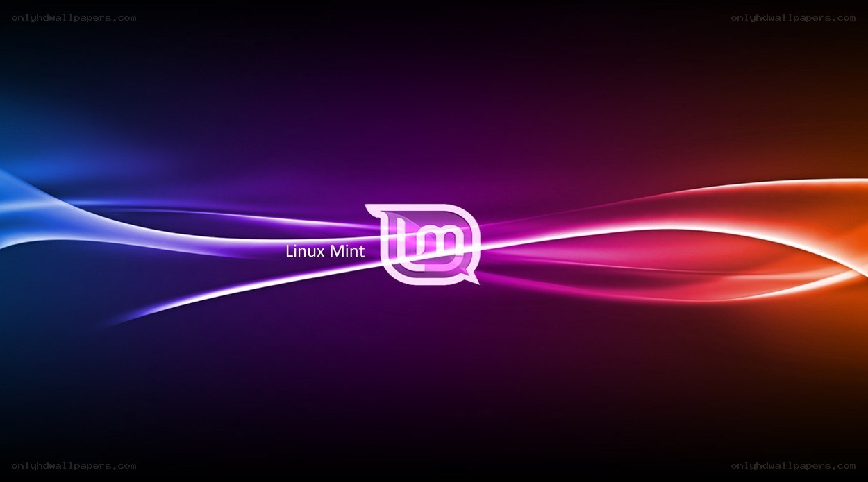 Linux Mint logo on colorful background