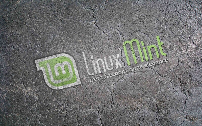 Linux Mint logo on cracked surface