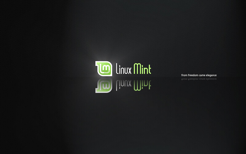 Linux Mint logo on dark background