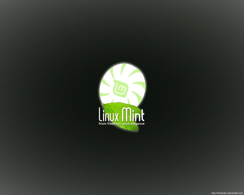 Linux Mint logo on dark background