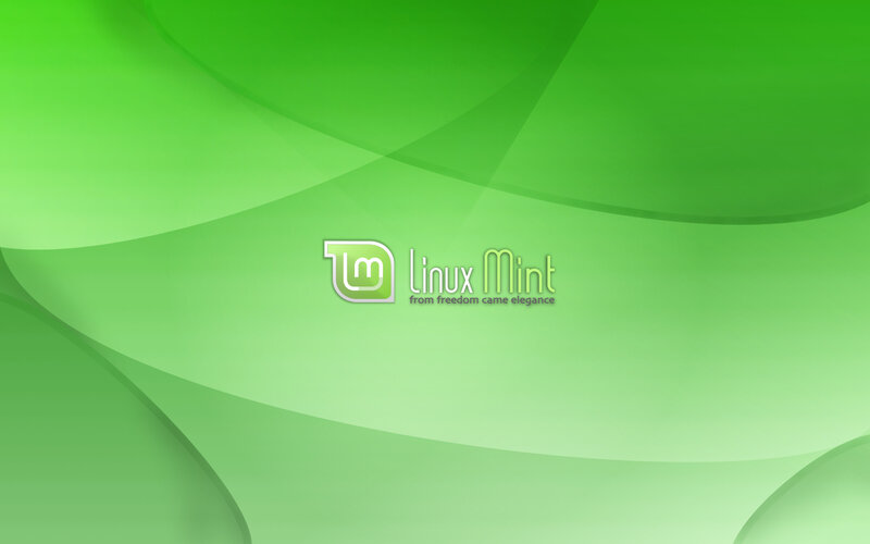 Linux Mint logo on green background