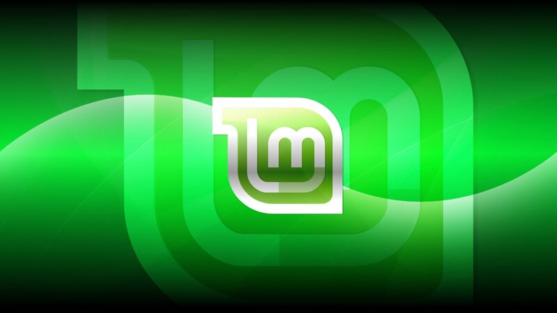 Linux Mint logo on green background