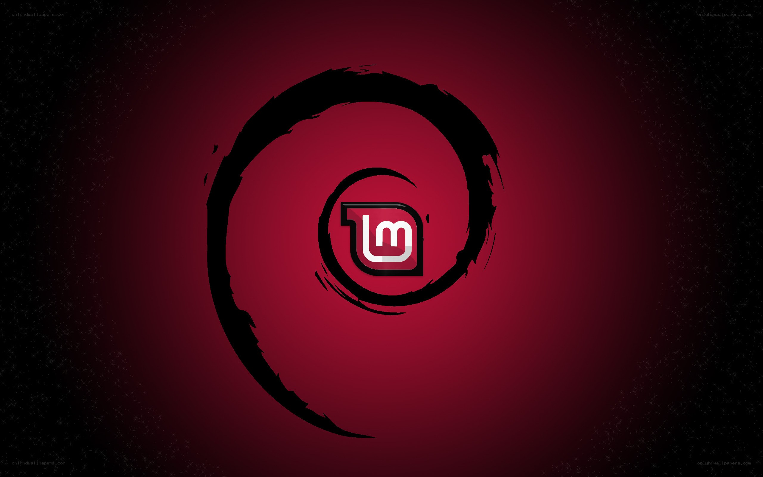 Linux Mint logo on red background