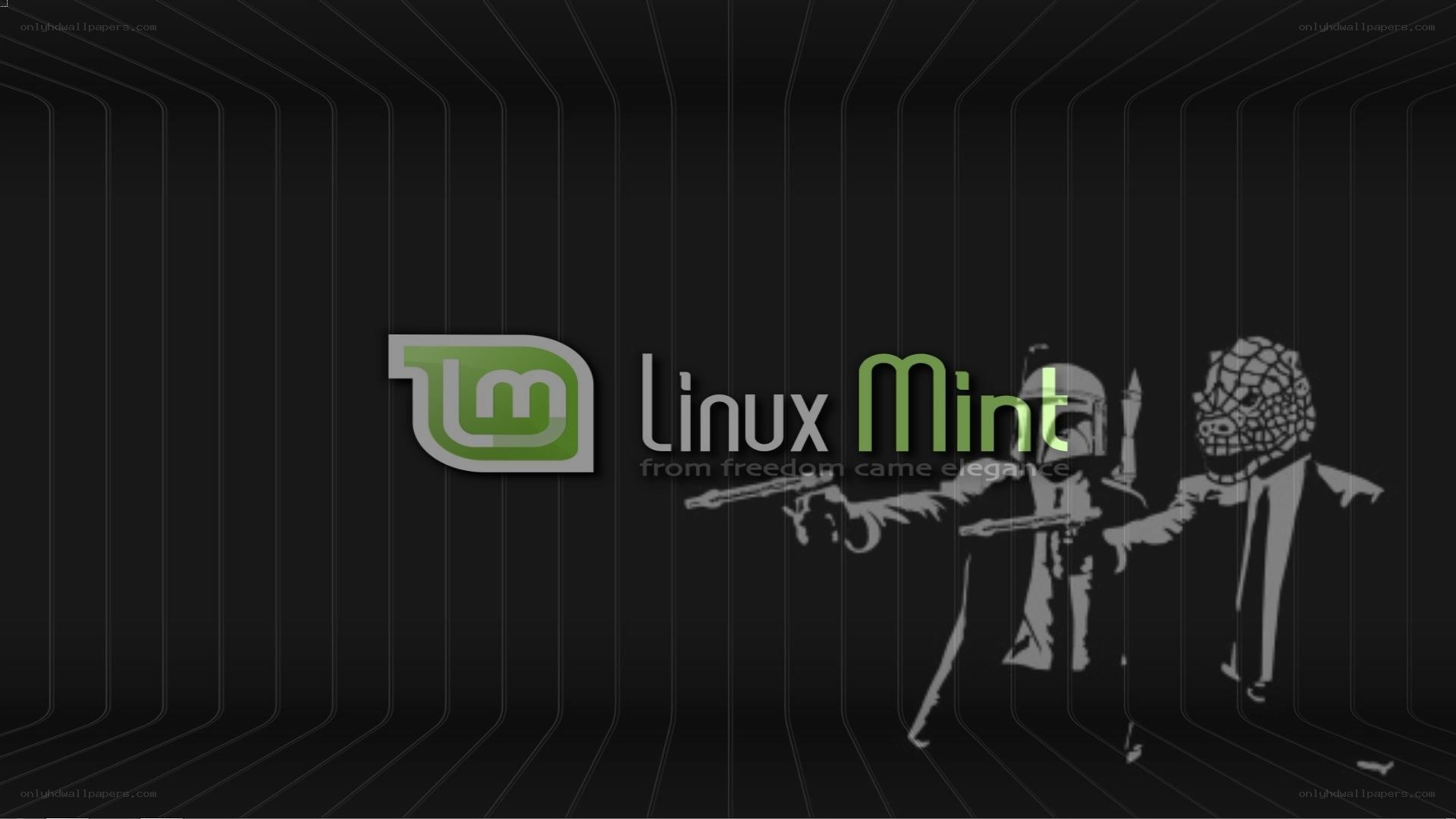 Linux Mint logo with characters