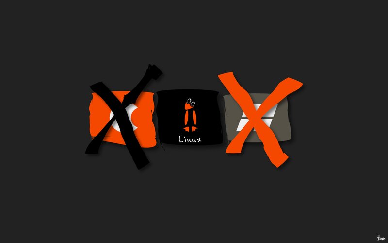 Linux Penguin Logo — Black, Neutral