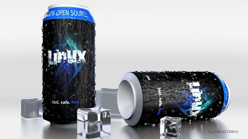 Linux soda can concept