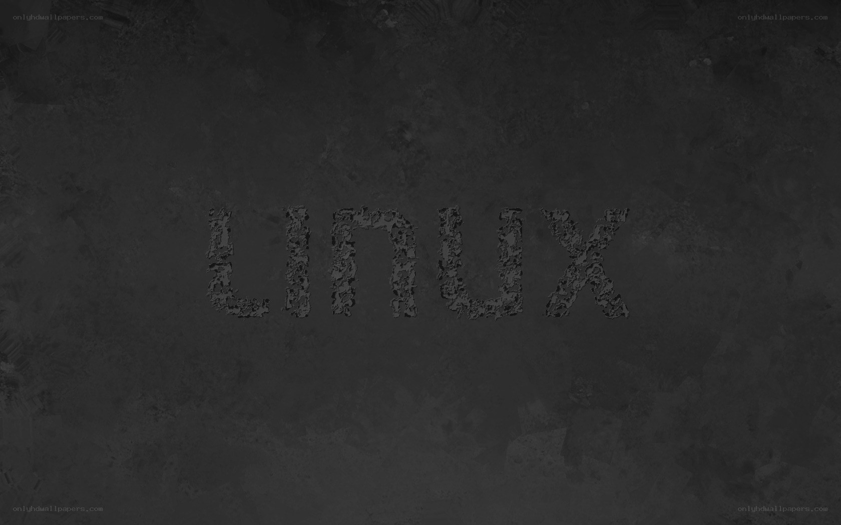 Linux text on dark background